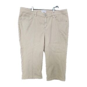 Lane Bryant Size 20 Jean MidRise Straight Crop Signature Tan